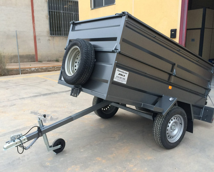 Remolque 2.200 x 1.300 x 500 + 350 basculante + sobrelaterales – mma 750 kg