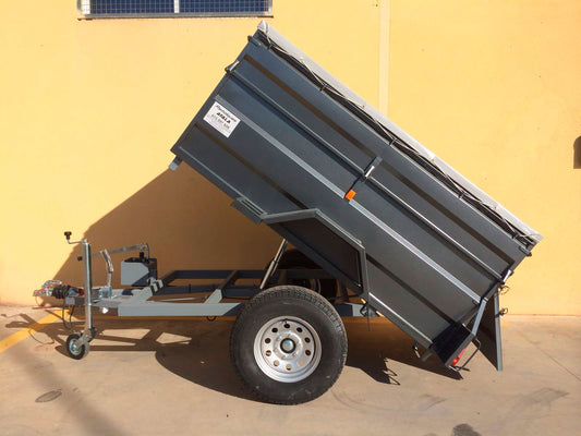 Remolque 4×4 basculante hidráulico + freno de inercia 2.200 x 1.300 x 600 + 350 – Mma 750 kg