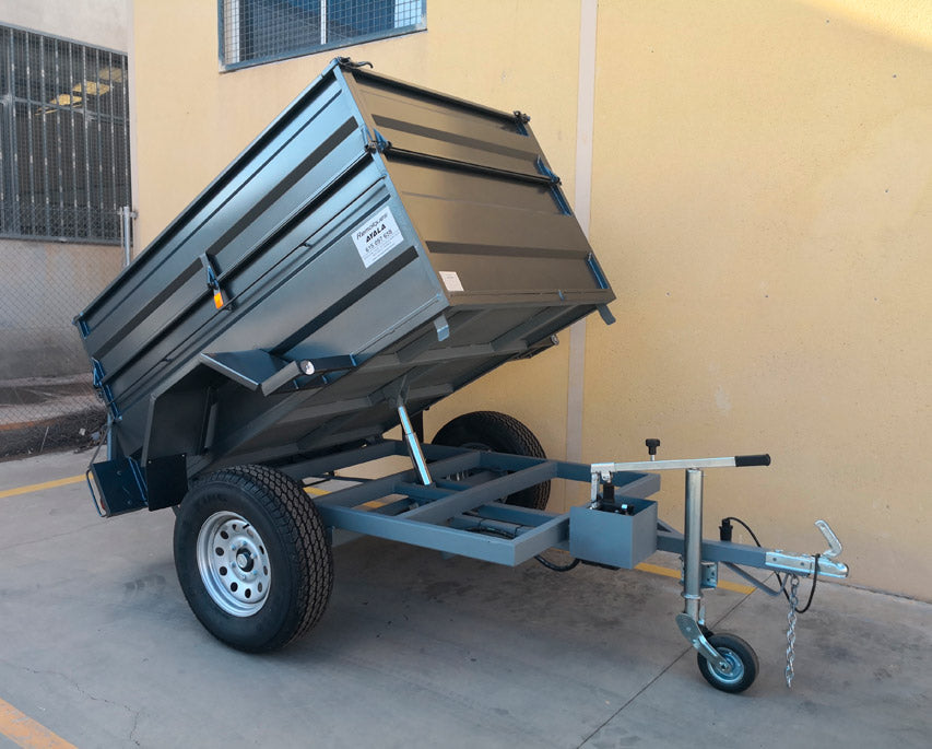 Remolque 4X4 basculante hidráulico manual 2.200 x 1.300 x 600 + 350 – Mma 750 kg