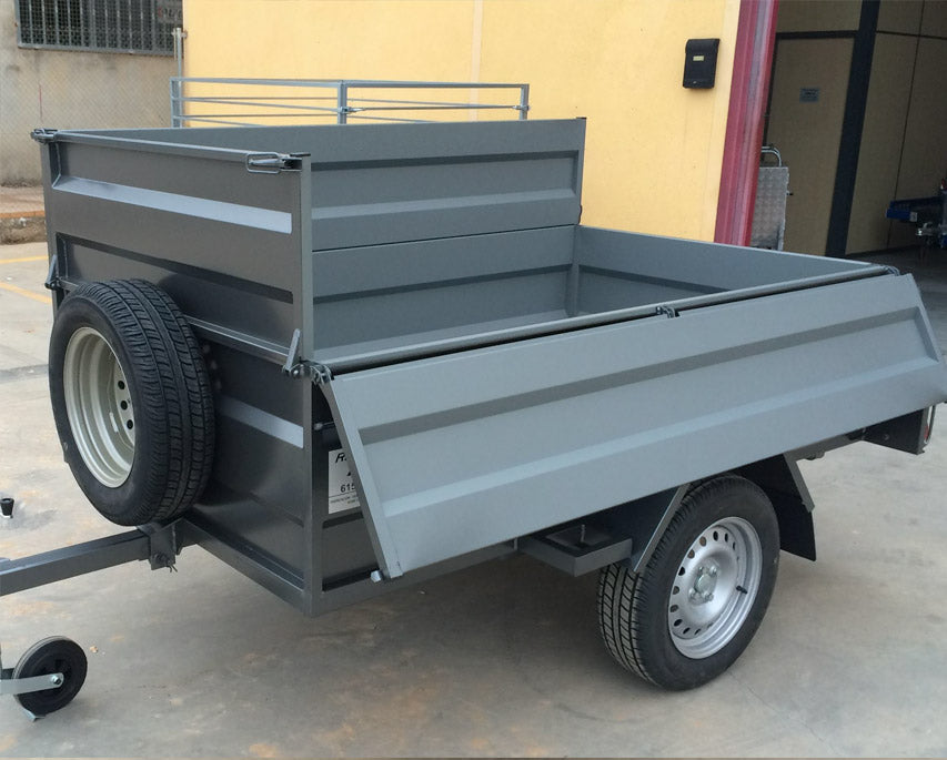 Remolque 2.200 x 1.300 x 500 + 350 basculante + sobrelaterales – mma 750 kg