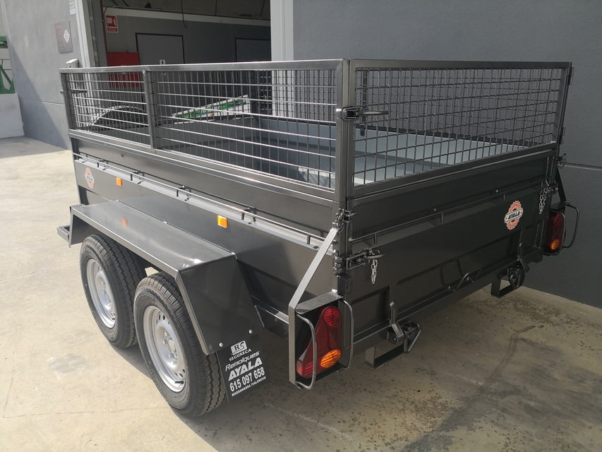 Remolque basculante hidráulico 2 ejes de 1.350 kg + ruedas 185 r14c