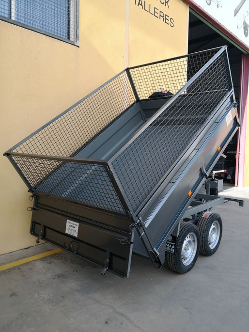 Remolque basculante hidráulico 2 ejes 2.500 x 1.700 x 500 – Ruedas por debajo –
