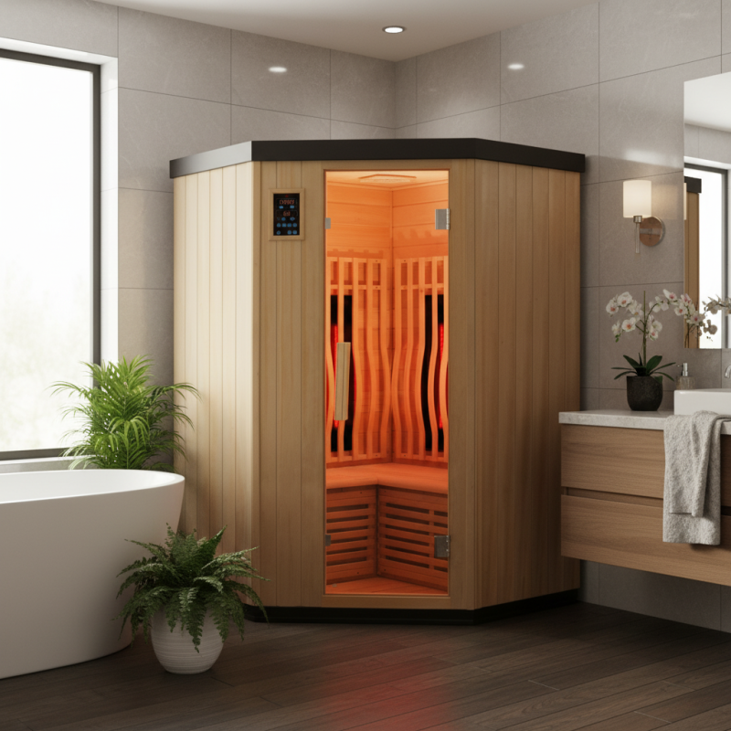Sauna de infrarrojos con calentadores de carbón y espectro completo Vertical
