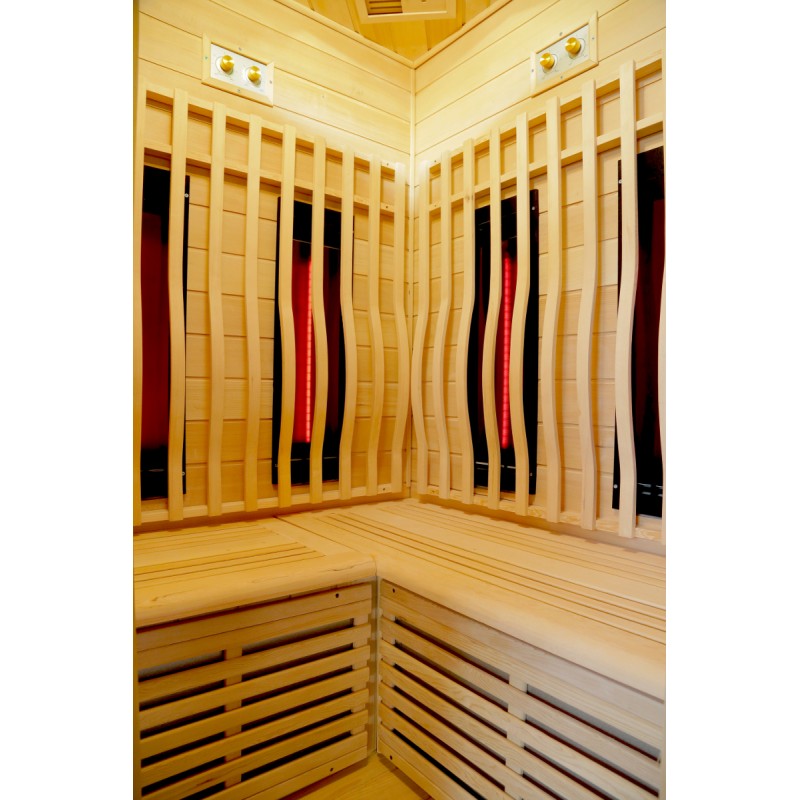 Sauna de infrarrojos con calentadores de carbón y espectro completo Vertical
