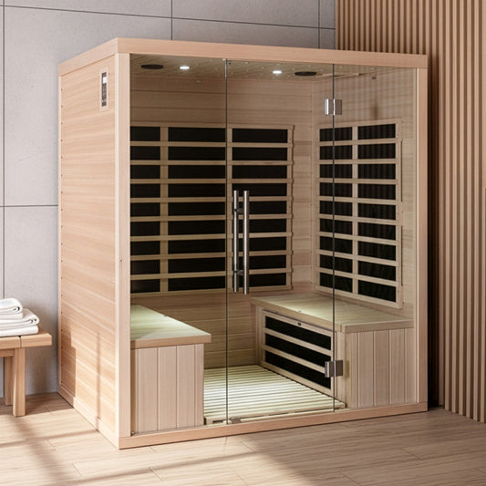 Sauna de infrarrojos con paneles de carbono 3200W LUXE 4 lugares - SNÖ