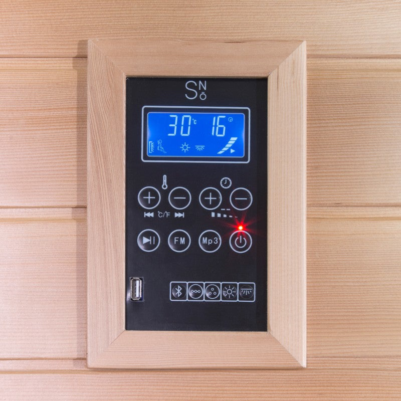Sauna de infrarrojos con paneles de carbono LUXE 2160W 2 lugares - SNÖ