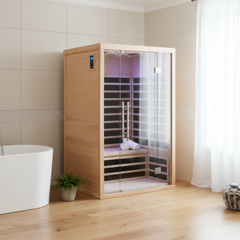 Sauna de infrarrojos con paneles de carbono LUXE 2160W 2 lugares - SNÖ